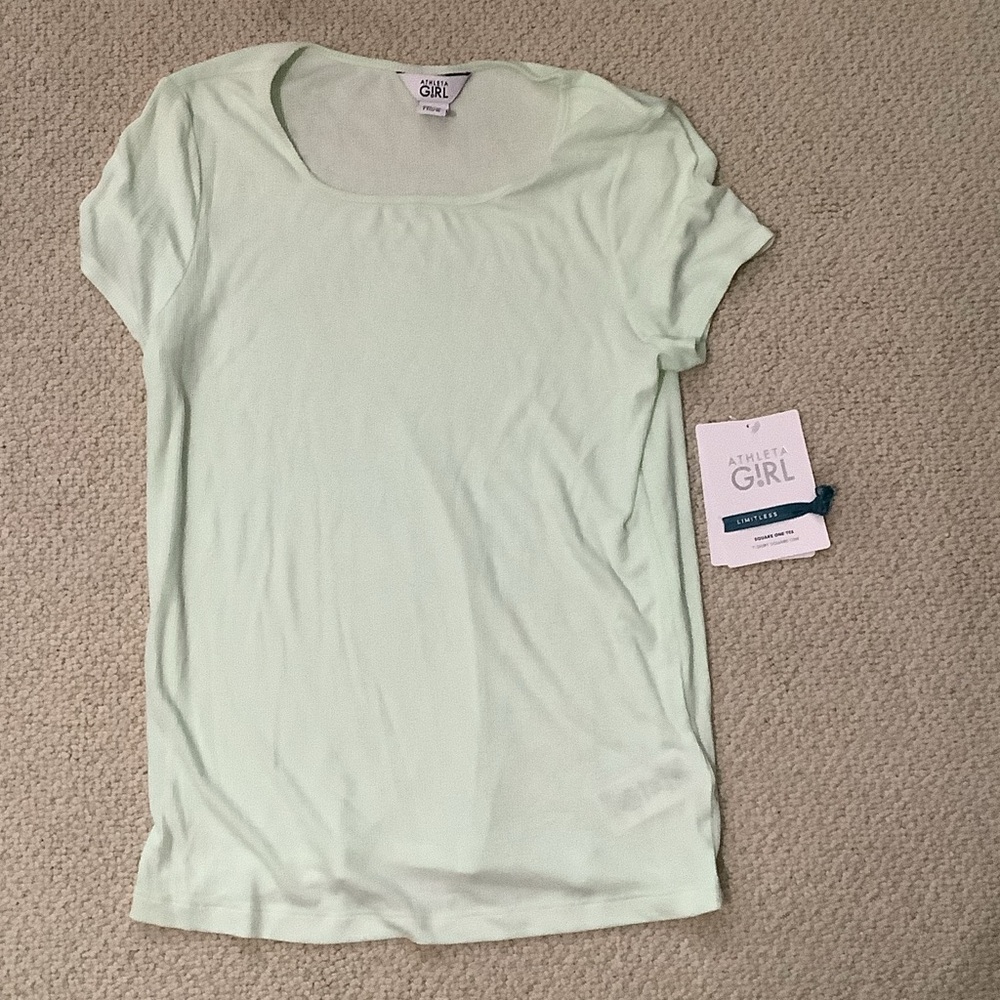 Athleta Light Green Short Sleeve Tee